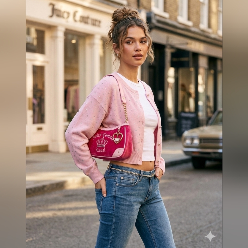 Juicy Couture Pink and Gold Shoulder Bag - Picture 8 of 9